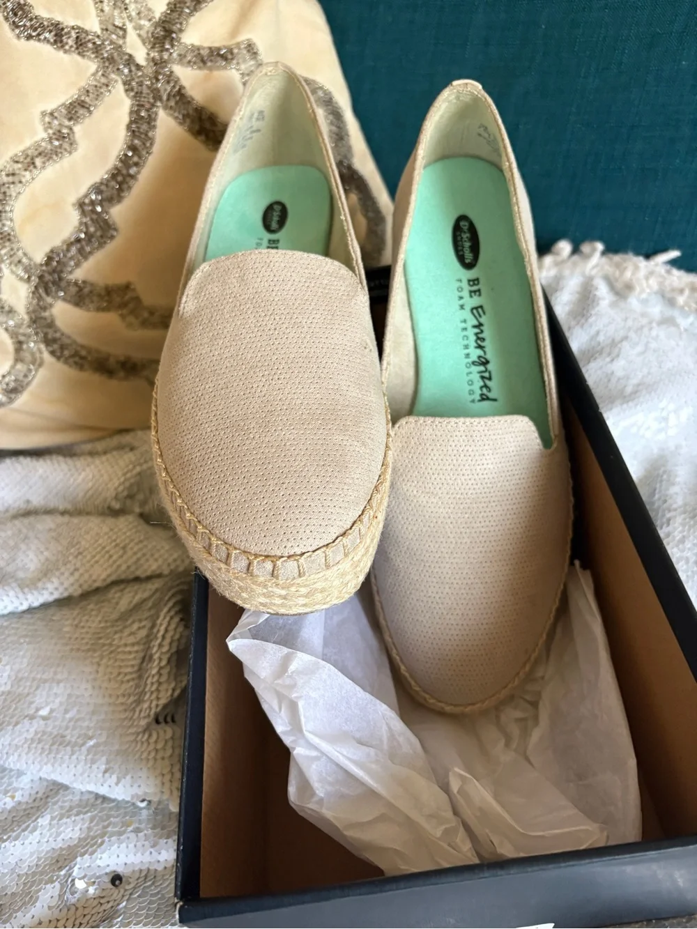 Dr. Scholl's taupe slip-on espadrilles